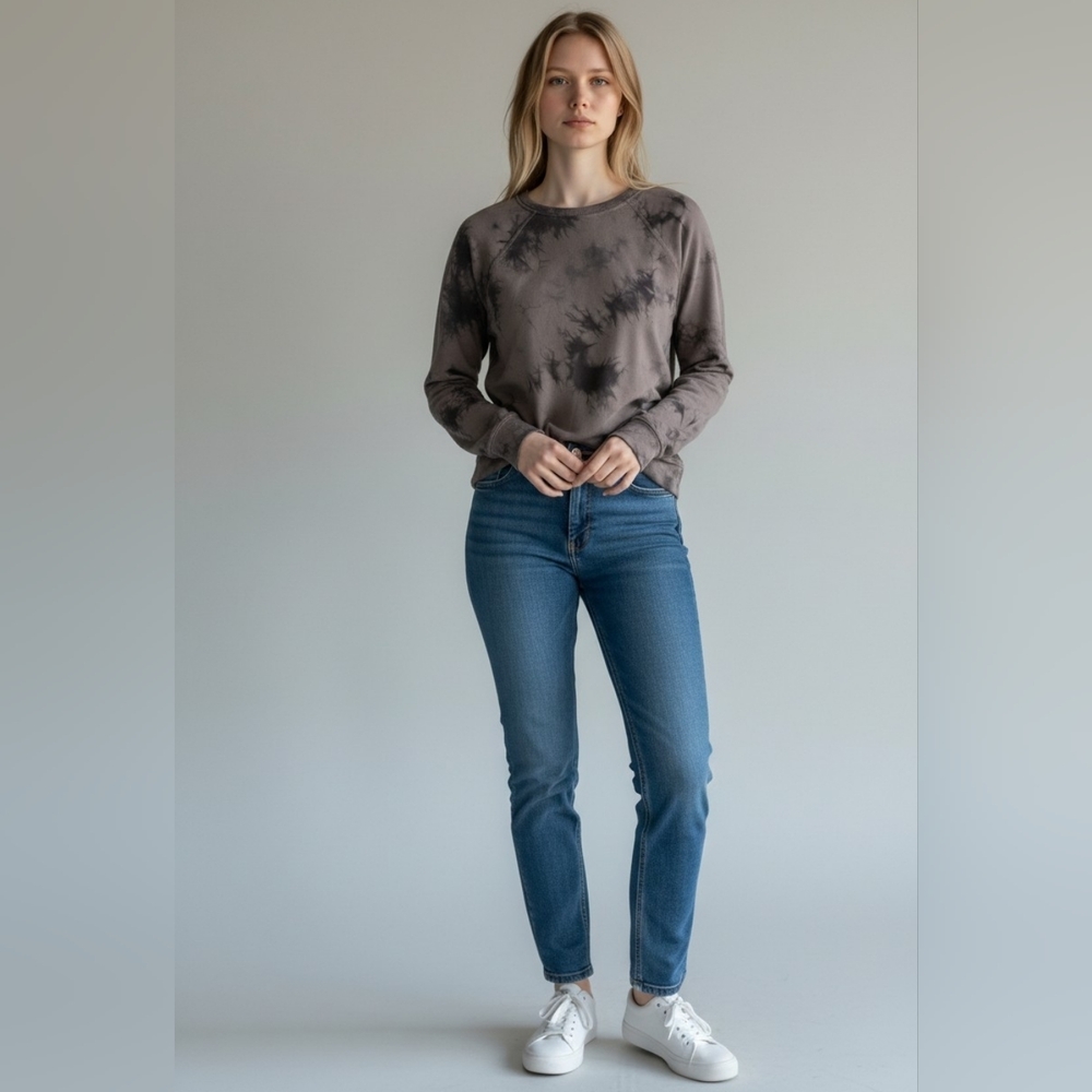 Size Small JoyLab Tie Dye Mauve Long Sleeve Raglan Shirt